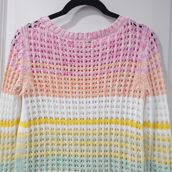 Talbots Multi Color Stripe Knit Sweater, Loose Knit, Size P - Picture 13 of 14